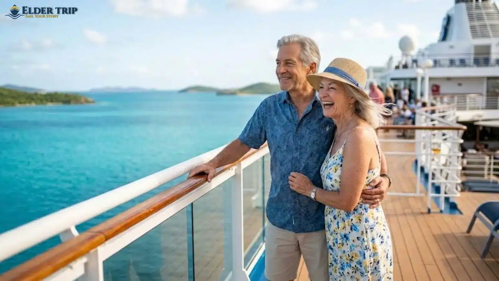 Retired couple on cruise ship deck — understanding how much does a cruise cost starts with choosing the right sailing