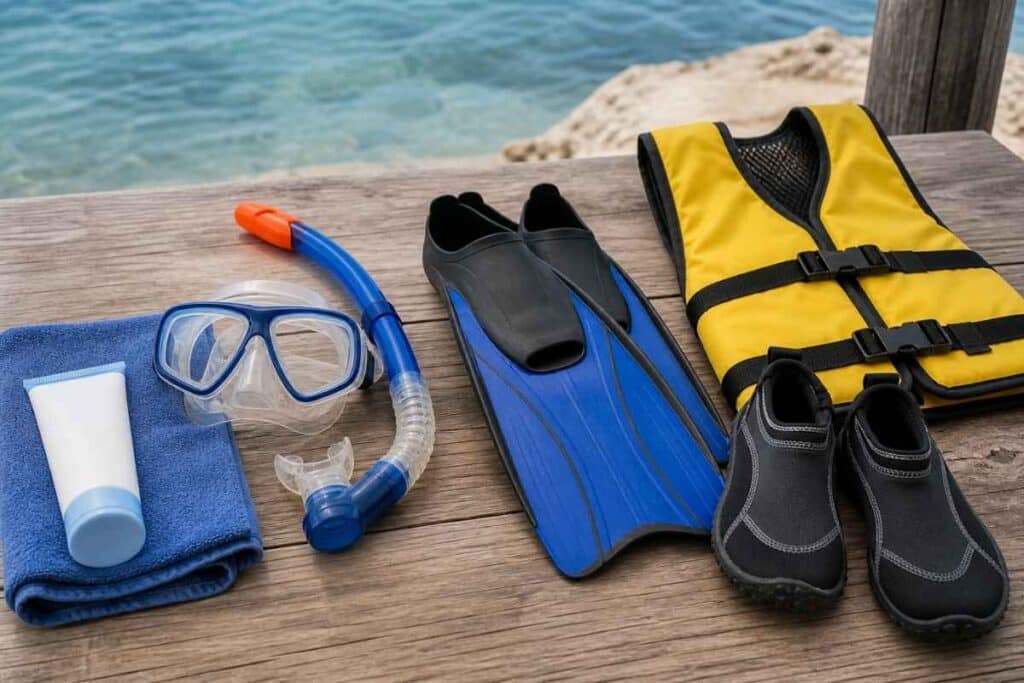Essential gear for a snorkeling shore excursion for seniors