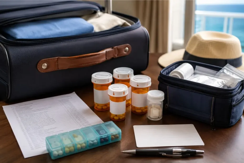 Medication essentials for what to pack on a cruise