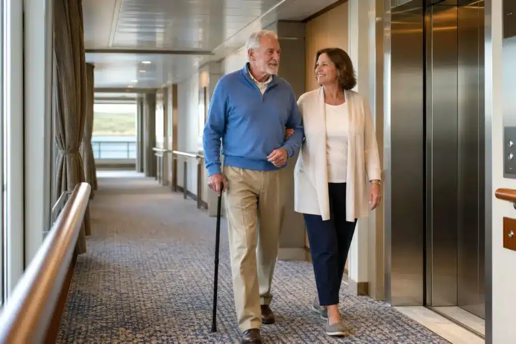 american cruise lines reviews accessible corridor and elevator for seniors