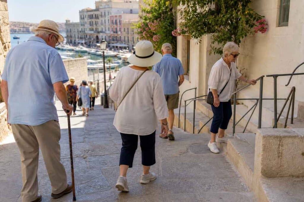 Walking conditions on the best Mediterranean cruise itinerary for seniors