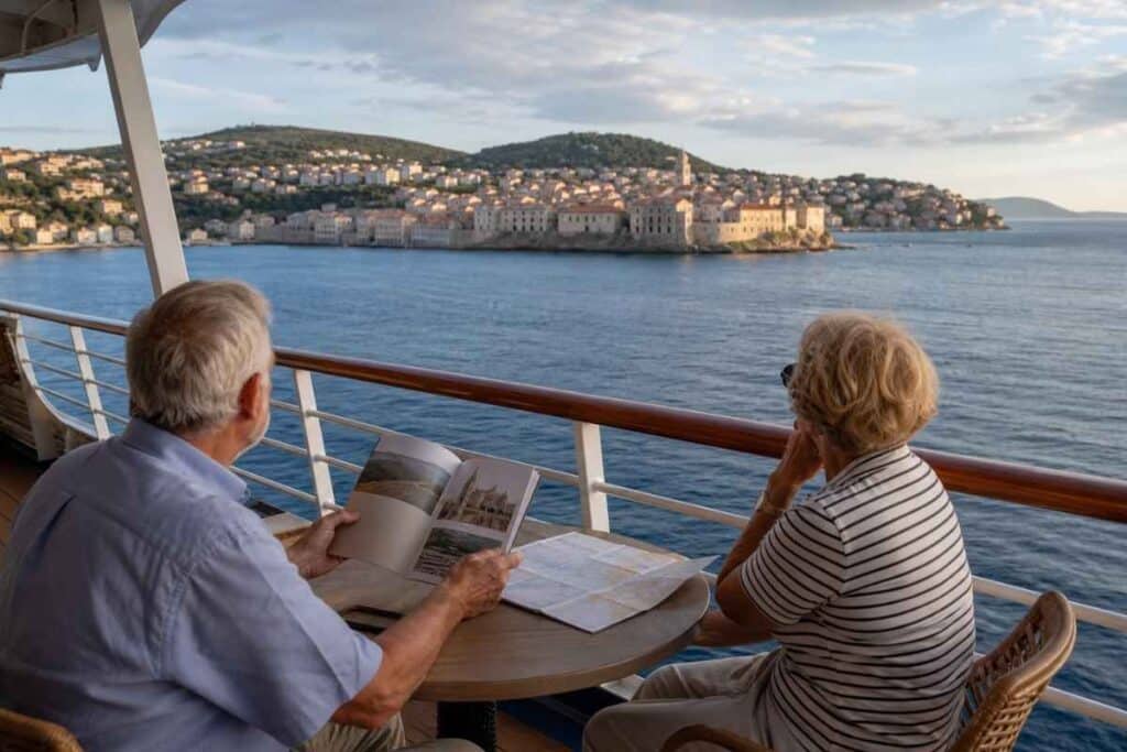 Best mediterranean cruise itinerary for seniors viewed from a ship deck